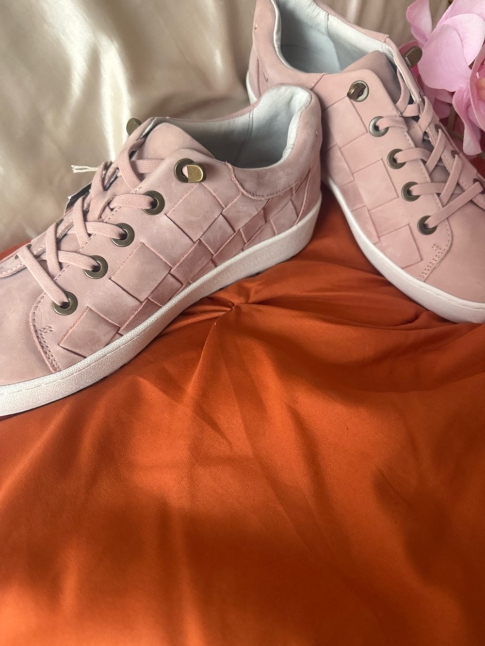 Jambu Blush Pink Woven Lace-Up Sneakers